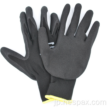 ヘスパックスアンチスリップラテックスフォームコーティングされた安全手袋
